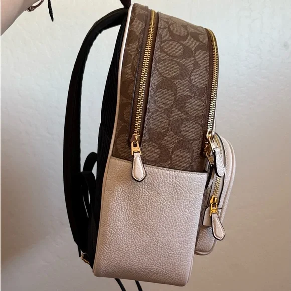 Coach Signature Brown and Cream Backpack - Picture 3 of 3